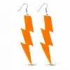 80’ler 9039lar Retro Neon Turuncu Şimşek Küpe 10 Cm