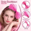 80’ler 90’lar Neon Pembe Dantel Taç Fiyonklu