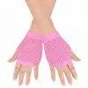 80’ler 90’lar Retro Neon Pembe File Parmaksız Kısa Eldiven 11 Cm