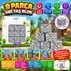9 Parça Gri Taş Blok