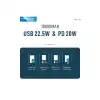 A6Q 22.5w Usb 3.0 Ve 20w Type-c Çıkışlı 10.000 Mah Pd Powerbank - Siyah