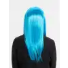 Açık Mavi Renk Uzun Düz Parti Peruğu