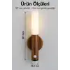 Ahşap Desenli Şarjlı Sensörlü LED Duvar Apliği