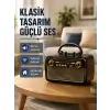 Ahşap Dokulu Bluetooth Müzik Kutusu – Vintage LED Tasarımıyla Modern Ses Deneyimi