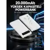 Akıllı LCD Ekranlı 20.000mAh Powerbank PD + USB + Type-C Yeni Nesil