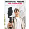 Akıllı Takipli Gimbal Selfie Stick Profesyonel Video Çekim Stabilizatörü Uzayabilir Tripod Bluetooth Kumandalı