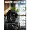 Amoled Ekran Metal Deri Silikon Kordonlu Uyku ve Sağlık Takibi