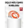 Android ve İOS Uyumlu 180 Derece Type-c Şarj Kablosu Yeni Nesil