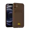 Apple İphone 11 Kılıf Kelvin Kartvizitli Silikon - Kahverengi