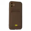 Apple İphone 11 Kılıf Kelvin Kartvizitli Silikon - Kahverengi