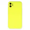 Apple İphone 11 Kılıf Nano İçi Kadife Silikon - Sarı