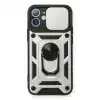 Apple İphone 11 Kılıf Pars Lens Yüzüklü Silikon - Gümüş
