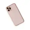 Apple İphone 11 Pro Kılıf Coco Deri Silikon Kapak - Pudra