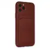 Apple İphone 11 Pro Kılıf Kelvin Kartvizitli Silikon - Bordo
