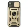 Apple İphone 11 Pro Kılıf Pars Lens Yüzüklü Silikon - Gold