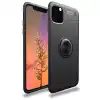 Apple İphone 11 Pro Kılıf Range Yüzüklü Silikon - Siyah