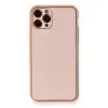 Apple İphone 11 Pro Max Kılıf Coco Deri Silikon Kapak - Pembe