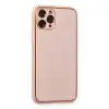 Apple İphone 11 Pro Max Kılıf Coco Deri Silikon Kapak - Pembe