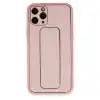 Apple İphone 11 Pro Max Kılıf Coco Deri Standlı Kapak - Pembe