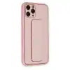 Apple İphone 11 Pro Max Kılıf Coco Deri Standlı Kapak - Pembe