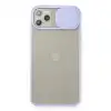 Apple İphone 11 Pro Max Kılıf Palm Buzlu Kamera Sürgülü Silikon - Lila