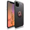 Apple İphone 11 Pro Max Kılıf Range Yüzüklü Silikon - Siyah-gold