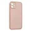 Apple İphone 12 Kılıf Coco Deri Silikon Kapak - Pembe