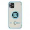 Apple İphone 12 Kılıf Montreal Yüzüklü Silikon Kapak - Buz Mavi