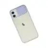 Apple İphone 12 Kılıf Palm Buzlu Kamera Sürgülü Silikon - Lila