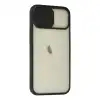Apple İphone 12 Kılıf Palm Buzlu Kamera Sürgülü Silikon - Siyah