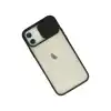 Apple İphone 12 Kılıf Palm Buzlu Kamera Sürgülü Silikon - Siyah