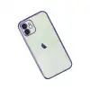 Apple İphone 12 Kılıf Razer Lensli Silikon - Mor