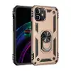 Apple İphone 12 Kılıf Sofya Yüzüklü Silikon Kapak - Gold