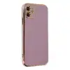 Apple İphone 12 Kılıf Volet Silikon - Mor