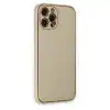 Apple İphone 12 Pro Kılıf Coco Deri Silikon Kapak - Gold