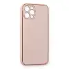 Apple İphone 12 Pro Kılıf Coco Deri Silikon Kapak - Pembe