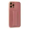 Apple İphone 12 Pro Kılıf Coco Karbon Standlı Kapak - Pembe