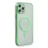 Apple İphone 12 Pro Kılıf Magneticsafe Lazer Silikon - Haki Yeşil