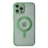 Apple İphone 12 Pro Kılıf Magneticsafe Lazer Silikon - Haki Yeşil