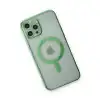 Apple İphone 12 Pro Kılıf Magneticsafe Lazer Silikon - Haki Yeşil