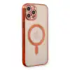 Apple İphone 12 Pro Kılıf Magneticsafe Lazer Silikon - Kırmızı