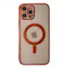Apple İphone 12 Pro Kılıf Magneticsafe Lazer Silikon - Kırmızı