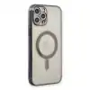 Apple İphone 12 Pro Kılıf Magneticsafe Lazer Silikon - Siyah