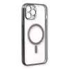 Apple İphone 12 Pro Kılıf Magneticsafe Lazer Silikon - Siyah