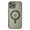 Apple İphone 12 Pro Kılıf Magneticsafe Lazer Silikon - Siyah