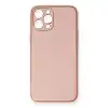 Apple İphone 12 Pro Max Kılıf Coco Deri Silikon Kapak - Pembe