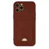 Apple İphone 12 Pro Max Kılıf Kelvin Kartvizitli Silikon - Bordo