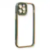 Apple İphone 12 Pro Max Kılıf Liva Lens Silikon - Yeşil