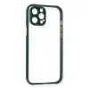 Apple İphone 12 Pro Max Kılıf Miami Şeffaf Silikon - Koyu Yeşil