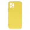 Apple İphone 12 Pro Max Kılıf Nano İçi Kadife Silikon - Sarı